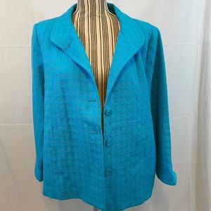 Vintage light blue 90s blazer shoulder pads jacket